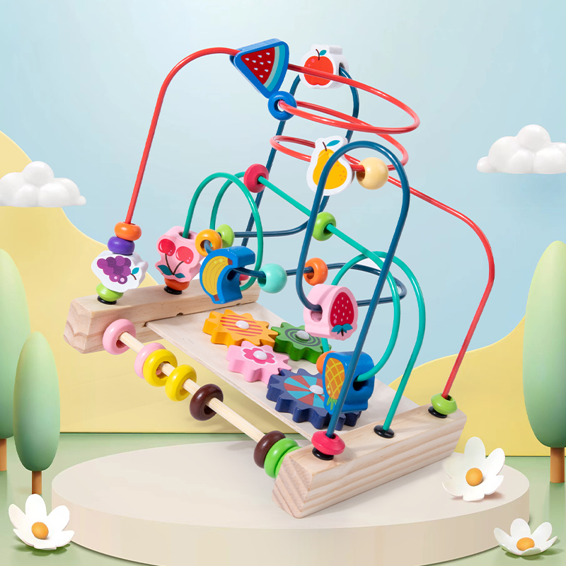 Kids Educational Box - ألعاب مونتيسوري السفينة الدوارة الخشبية حبة