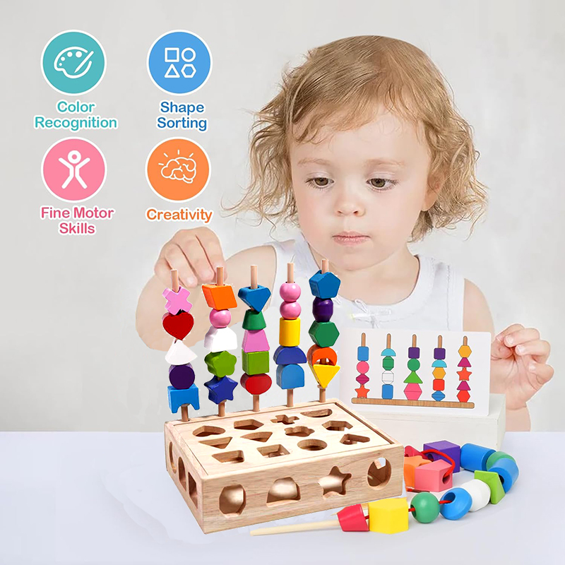 Kids Educational Box - ألعاب ألغاز خشبية مونتيسوري 5 في