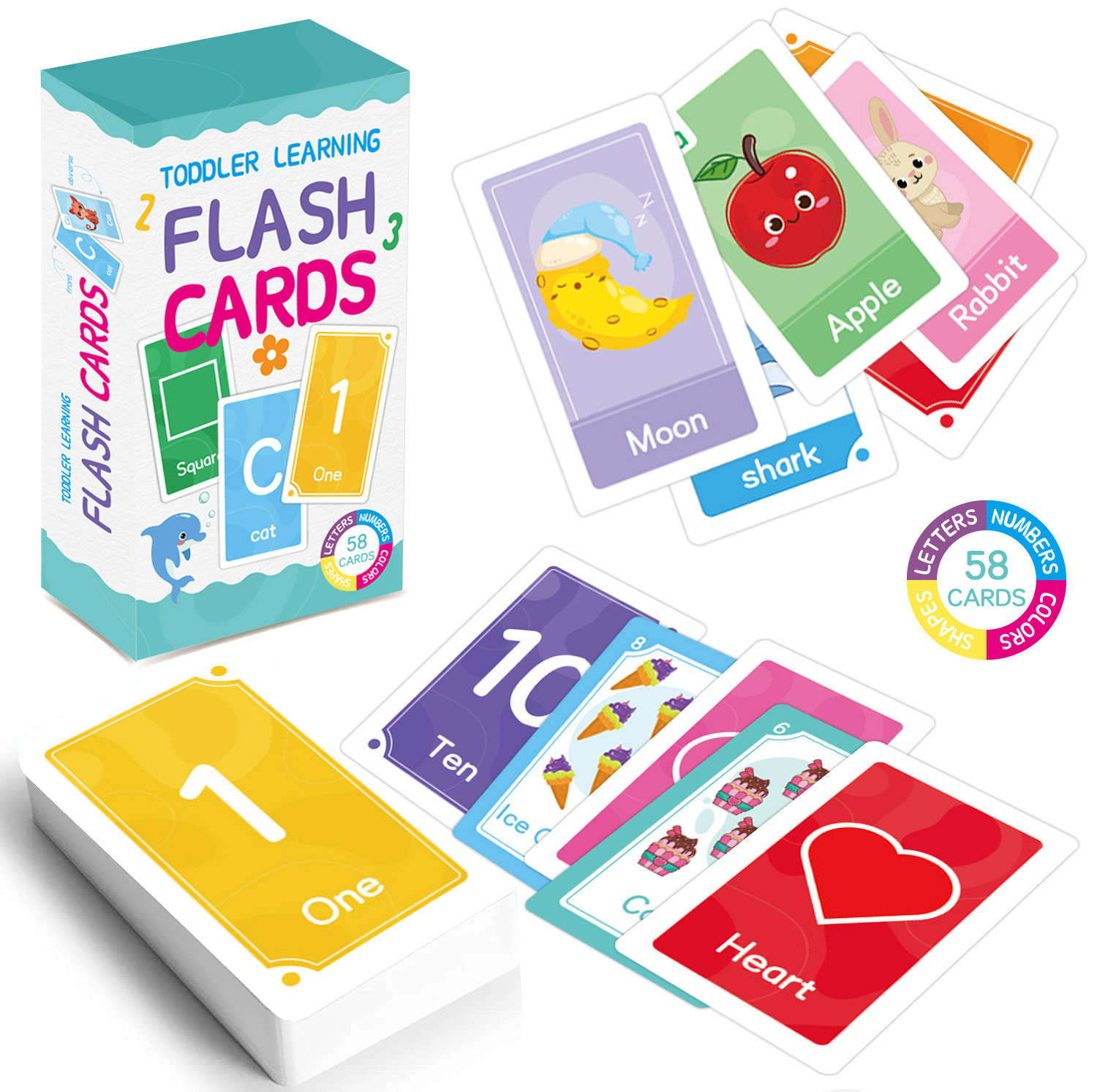 58 قطعة ABC الأبجدية البطاقات  - مراجعة Flash Card Alphabet وسعره
