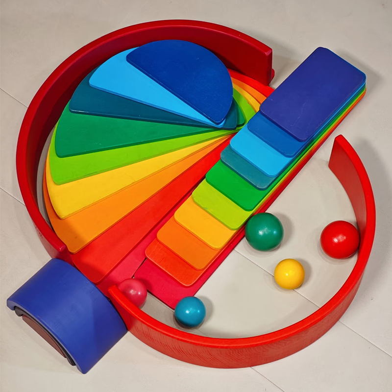 مكعبات خشبية ملونة قوس قزح للأ - مراجعة Kids Educational Box وسعره