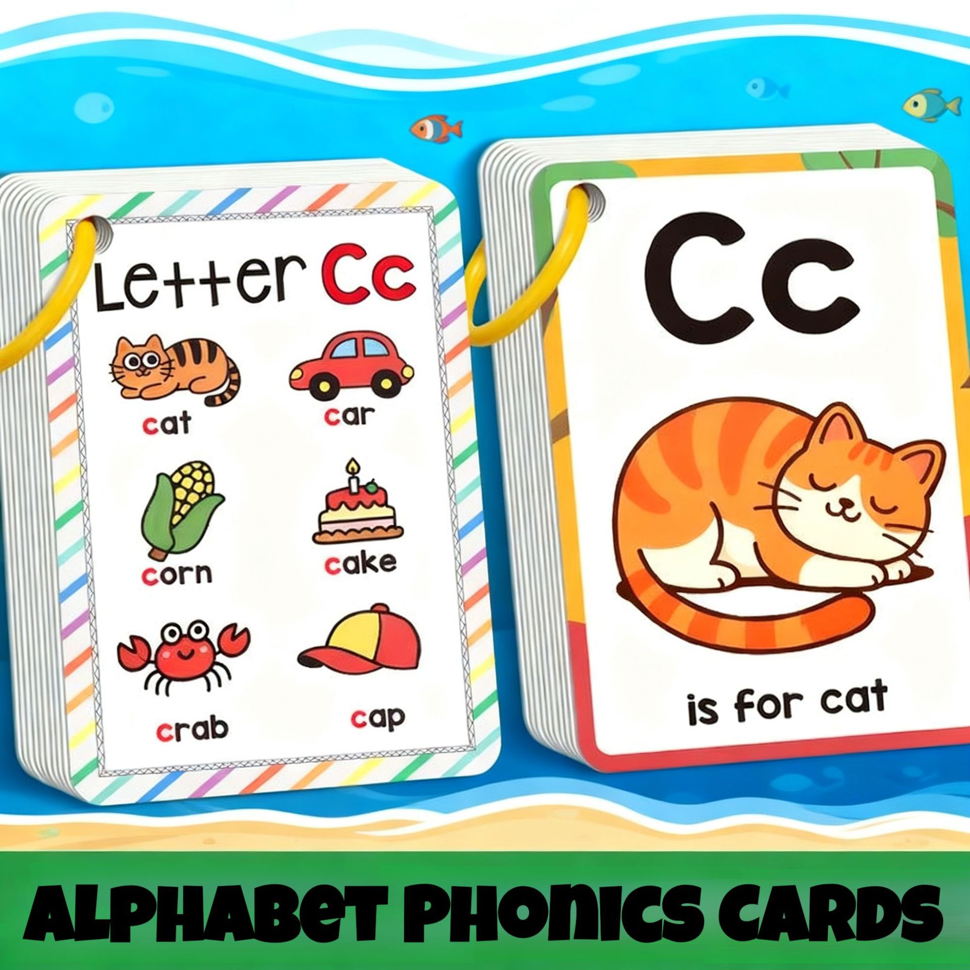 بطاقات تعليمية صديقة للبيئة لل - مراجعة Flash Card Alphabet وسعره